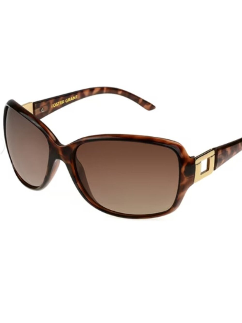 Foster Grant Women's Square Fashion Sunglasses Brown Tortoise